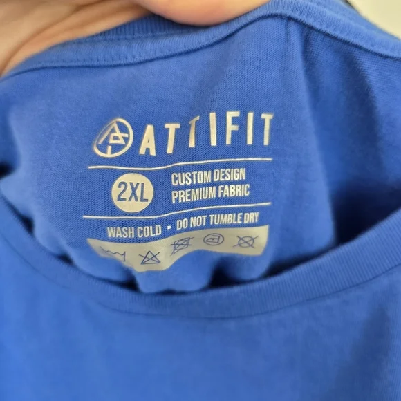 Attifit Royal Blue Dear Abs I Will Find You Graphic T-Shirt Size 2XL - Picture 4 of 5